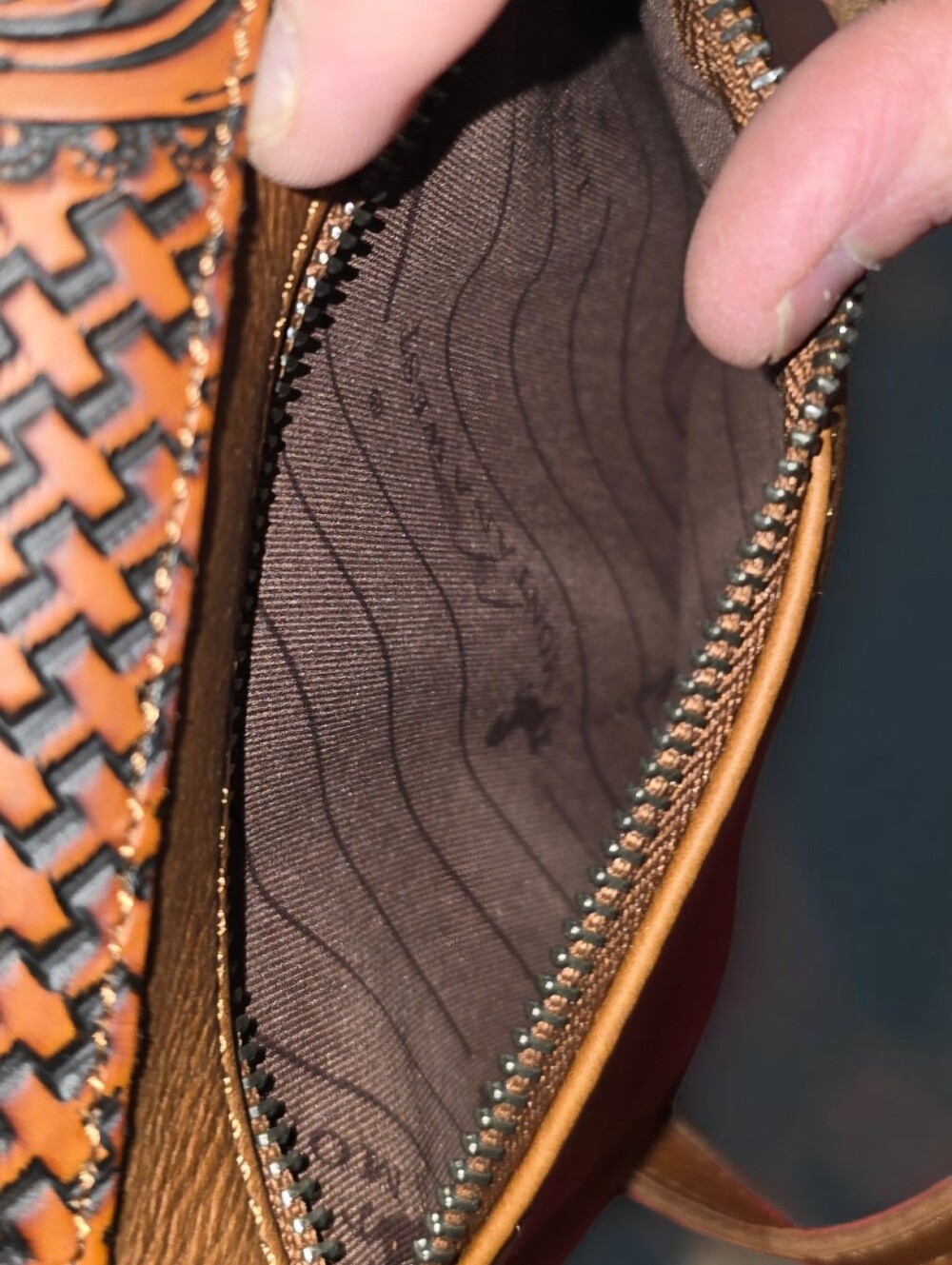 Montana West Genuine Leather Floral Tooled Fringe Crossbody Bag - Picture 9 of 14